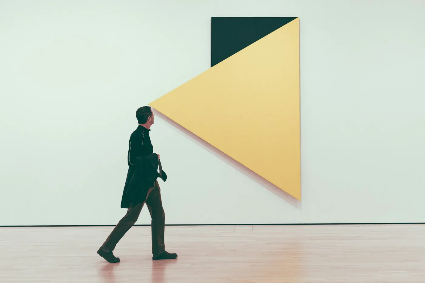 Visitors in a modern art museum gallery