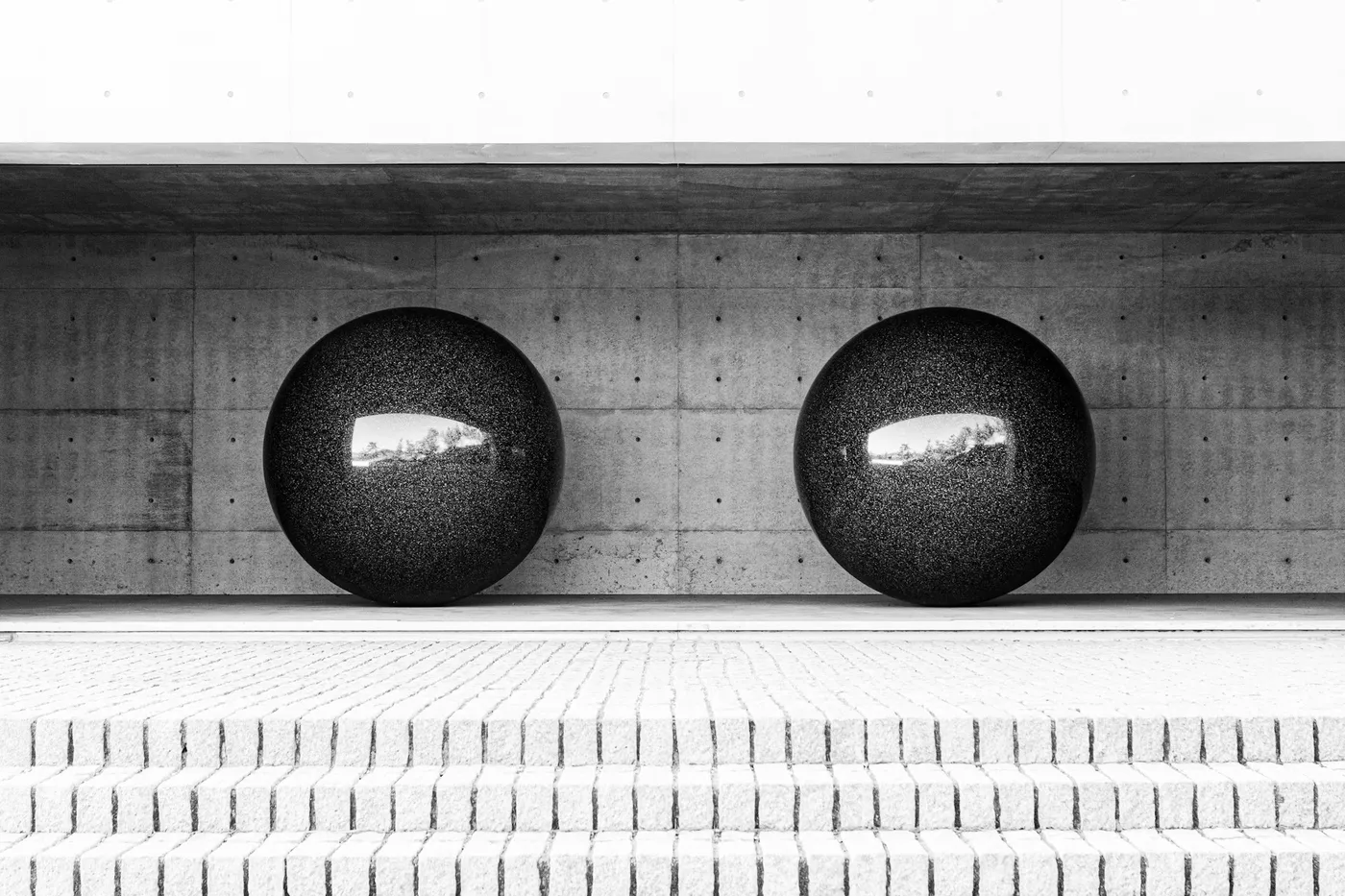 Two black spheres